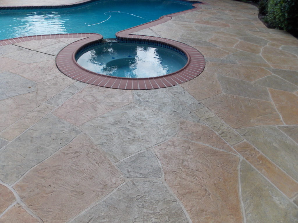 stamped pool deck overlaying