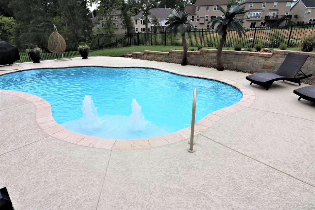 spray texture coating for a concrete pool deck resurfacing project