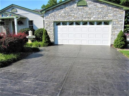 stamped concrete driveway installation