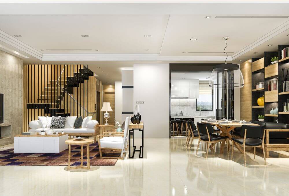 luxurious living room area with furniture and chandelier