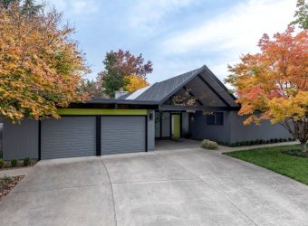 mid-century house with driveway