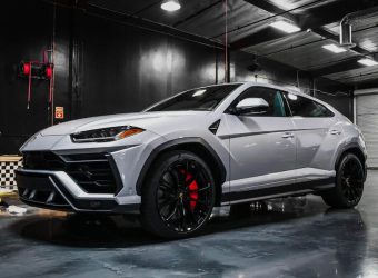 luxury SUV in a modern-inspired garage