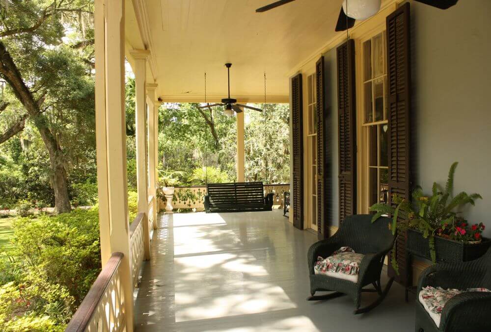 Cozy chair on a simple porch