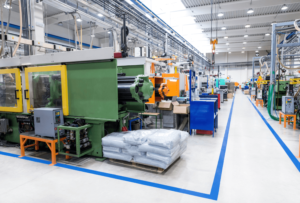 industrial area with machineries