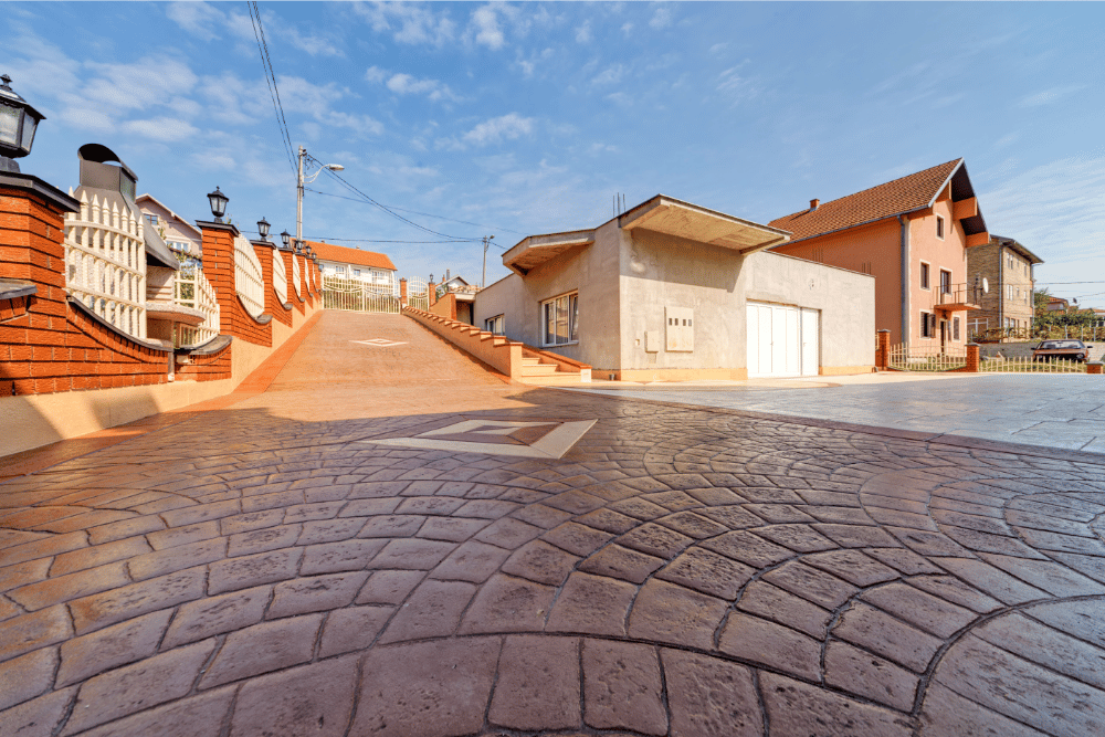 stamped concrete driveway