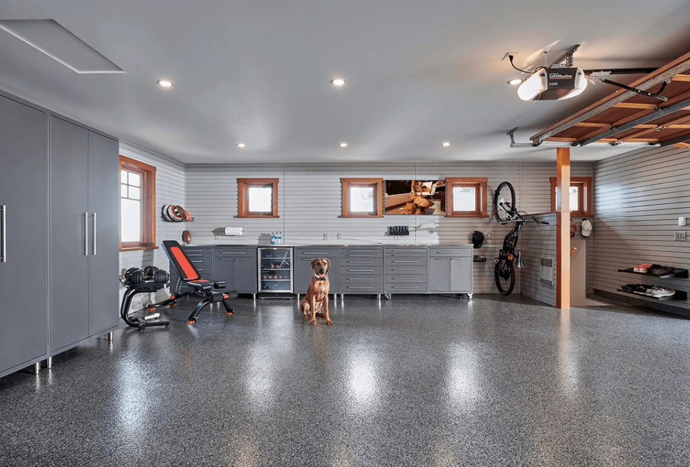 polished concrete garage floor